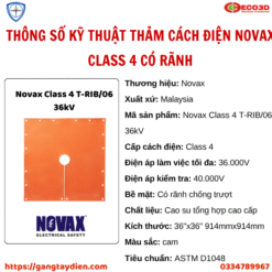 THẢM CÁCH ĐIỆN NOVAX, THẢM CÁCH ĐIỆN NOVAX CLASS 4 CÓ RÃNH, thảm cách điện có rãnh, thảm class 4, bảo hộ eco3d,