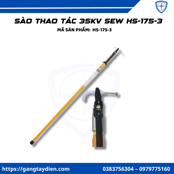 Sào thao tác 35kV, sào thao tác, sào cách điện 35kv,sew, bảo hộ điện ECO3D, HS-175-3, Sào thao tác trung thế,