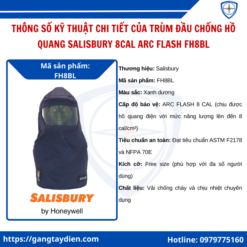 Trùm đầu chống hồ quang Salisbury 8 CAL, mũ chống hồ quang điện 8 cal, mũ bảo hộ hồ quang điện Salisbury, arc flash helmet 8 cal, mũ chống tia hồ quang Salisbury, bảo hộ điện eco3d, eco3d, mũ bảo hộ công trình điện arc flash, mũ cứng bảo hộ hồ quang điện, mũ bảo hộ ngành điện 8 cal, bảo hộ lao động giá tốt,
